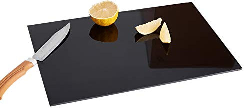 Tempered Glass Cutting Board Non-Slip Worktop Saver Chopping Board Countertop Saver Scratch Resistant Heat Resistant Shatter Resistant Dishwasher Safe 40 * 30cm Black