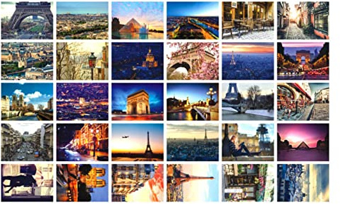 Schöne Weltreise Landschaft Postkarten Künstlerische Retro Landschaften Postkarten für Schüler Grußkarten, Paris,30 Stück