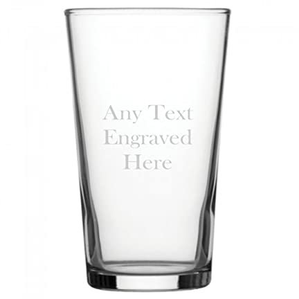1stclassgifts [Custom] Personalised Conical Pint Glass in Silk Lined Gift Box Christmas Birthday Gift Wedding Best Man Any Text Engraved.…