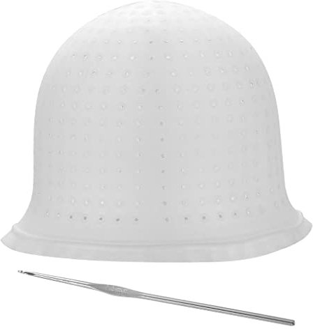 Yusglvia Hair Coloring Hat (Holes Pre-punched), Silicone Hair Highlighting Cap, For Hair Dyeing DIY Salon, with Hair Hook