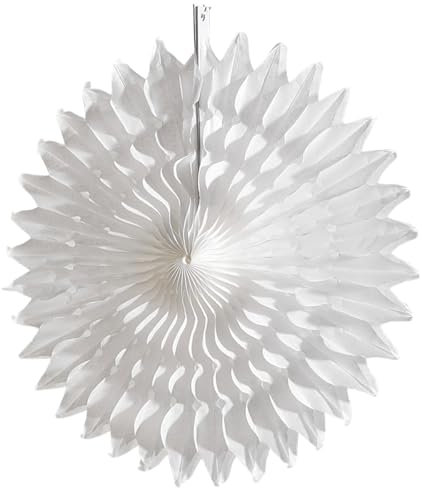 Dekofächer papierfächer Partydeko raumdeko 30cm Ø weiß Papier B1