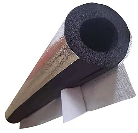 HAIRIT Gummirohrisolierung Wasserleitung Rohrisolierung Selbstklebender Isolierschlauch Schaumschlauch, Flammhemmende Frostschutzisolierung Rohrmanschette Aluminiumfolie