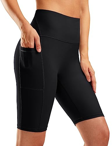 G Gradual Women's 9 High Waisted Swim Board Shorts Tummy Control Swimsuit Bottoms for Women with Liner Pockets(Black,XL)