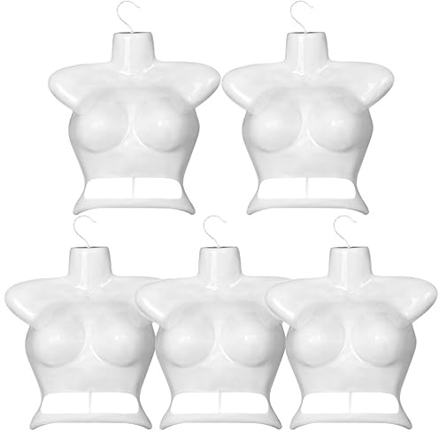 Alipis 5 Cintres Mannequin Femme en Plastique Rigide pour Maillots De Bain Robes T-Shirts Et Pulls Présentoir Empilable Léger avec Crochets pour Suspensions Faciles