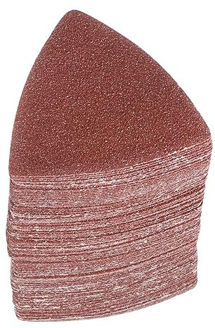 QUARKZMAN 100uds Triangular Gancho y Bucle Lija Papeles 40 Granos 3-1/8 Aluminio Óxido Lijado Almohadillas Aleatorio Orbital Ratón Detalle Lijadora Papeles