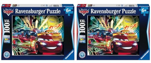 Ravensburger Kinderpuzzle - 10520 Cars Neon - Disney Cars-Puzzle für Kinder ab 6 Jahren, mit 100 Teilen im XXL-Format (Packung mit 2)