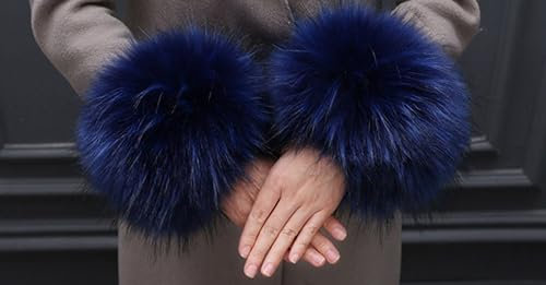 LUMoony Pulswärmer 1 Paar Damen Fell Manschette Stulpen Pulswärmer Faux Pelz Warme Wrist Band Cuffs Weiche Winter Arm Wärmer Kunstpelz Winter Warme Wrist Band Cuffs für Frauen Winter Warme Wrist