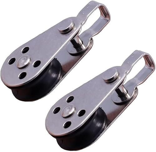 Seilräder, Rollen, Rollen, 2 Stück Edelstahl 316 60 mm Drahtseil-Flaschenzug for Aufhängen, Abschlepprad for 2 mm bis 8 mm Seil