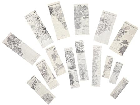 NUOBESTY 6sets Floral Sticker Pack Vintage Scrapbooking Decorative Stickers for Notebook Journal Embellishment Supplies