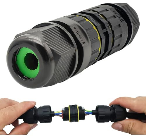 Cable Connectors IP68, Dujelixa 1Pcs Waterproof Junction Box 2/3 - Way Line M25 Extension Electrical Cable Connector, Wire Range 6-11mm, Outdoor Electrical Box, Power Cord External Sleeve Coupler