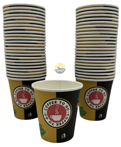 KURTT - Lot de 200 tasses à café à emporter - 7 oz/180 ml - Tasse à café en carton - Gobelet à boire - Tasse jetable - Tasse en papier - Gobelet en carton - Gobelets de fête