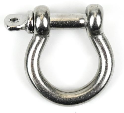 DAUMLINK® Grillo a lira in acciaio inox A4 (AISI 316) | Grillo rotondo curvo per catene e cime | Accessorio nautico ad alta resistenza alla corrosione | Set da 2 – varie misure (8 mm)