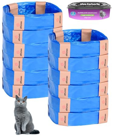 A aBlumen 12 Pièces Sac Litiere Chat pour Litter Locker, Sac Litiere Compatible avec Litter Genie LittyCat,Peut également être Utilisé comme Recharge poubelle a Couche