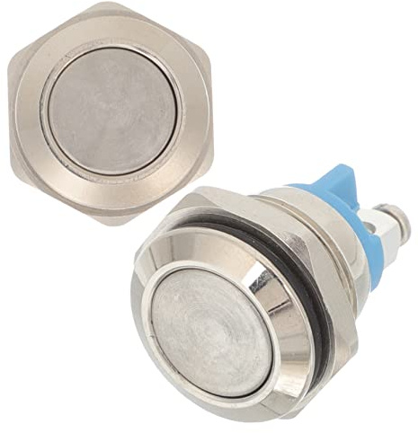 DOITOOL Pulsante Campanello per Porta D’ingresso, 2 Pezzi in Rame Nichelato, Resistente alla Corrosione e Durevole, Ricambio per Campanello, Facile Installazione