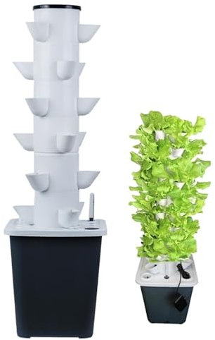 Hydroponic Tower Garden System for Home and School 18 Holes Vertical Planting Column with Soilless Vegetable Cultivation Machine.