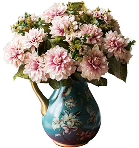 BOSHYUM Künstliche Blumen, Seidenotterblume, Kunstblume, kleine Seidenrosen mit Vase für Hochzeit, Brautstrauß, Heimdekoration, Kunstblumenarrangements, Ornamente