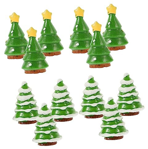 Levemolo 12stücke Teiliges Mini Künstliche Kleine Tannenbäume Dekorative Xmas-baumfiguren Mit Schneeeffekt Multifunktionale Tisch Schrankdekoration Für Festliche Wohnräume