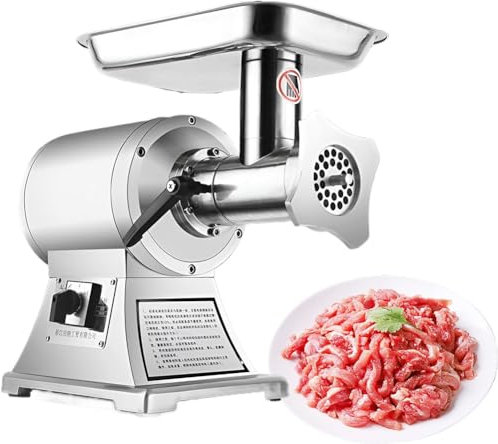 Tritacarne Elettrico e Macchina per Salsicce, Tritacarne Verticale Multifunzione Grande da 850 W, Macchina per Insaccatrice Automatica per Salsicce, Funzione di Rotazione avanti/Inversa