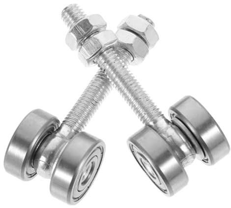 IWOWHERO 2pcs Solid Galvanized Iron Wheel Trolley Assembly Strut Channel Trolley Smooth Running for Doors Curtains