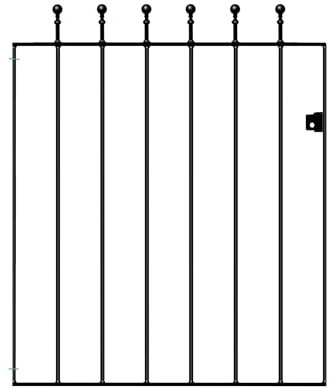 Manor Ball Top Metal Garden Gate Galvanised Wrought Iron Pedestrian Swing Gates (762mm Gap X 915mm High MAZP05/1)