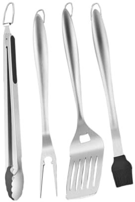 ANDRESLAD Kit Di Utensili Per Barbecue in Acciaio Inossidabile Pinze Forchette Spatole Compatti E Portatili Per Il Campeggio