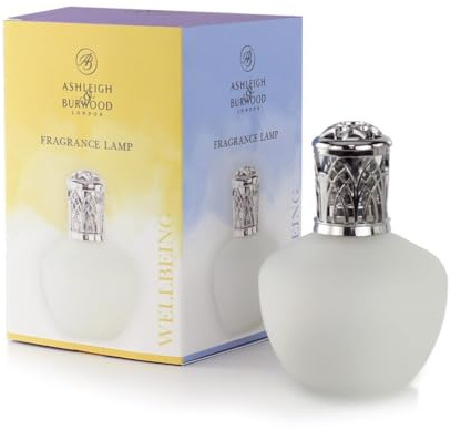 Wellbeing Frosted Large Fragrance Lamp | Aromatherapy Home Diffuser | Sleep, Relax, Refresh & Breathe Compatible | Air Purifying & Odour Eliminating | Elegant White Frosted Glass