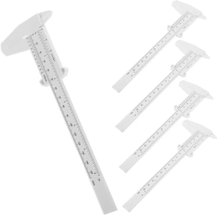 GALPADA Calibrador Vernier de Plástico Ligero de 5 Piezas Doble Escala para Estudiantes y Proyectos de Ingeniería Hogar
