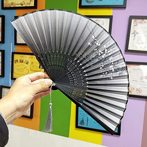 Fan pieghevoli decorativi Nuovi ventilatori pieghevoli vintage in stile cinese in stile ventola stampata floreale con panoramica da ballo per esibizioni per la festa decorazione a mano ventola
