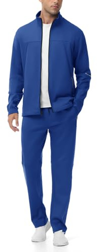 Gopune Men's Tracksuits 2 Piece Casual Athletic Jogging Warm Up Sweat Suits Workout Sports Sets,Royal Blue XL