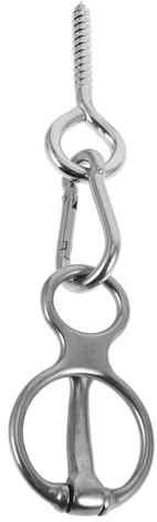 Gatuida Edelstahl Pferde Anbindering Sicherer Horse Tie Ring mit Augenschraube Robust für Stall Trailer und Sattel Pferdezubehör Multifunktionales Horse Tack Zubehör Silber