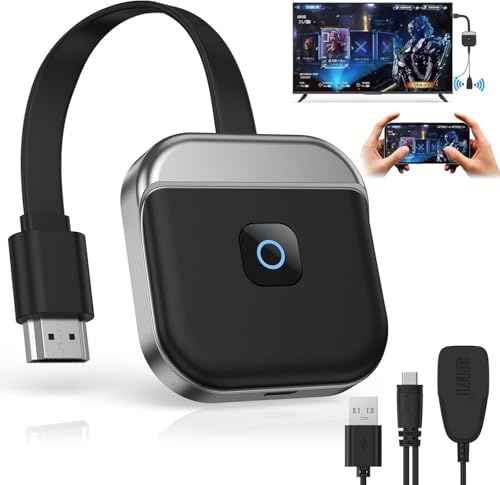 Wireless HDMI Dongle 4K, Miracast HDMI Screen Mirroring Display, 5G/2,4 Hz Transmitter and Receiver Streaming von Video/Audio/Dateien Übertragung von PC, Laptop, Smartphone auf TV, Beamer, Monitor