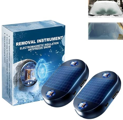 2 Pcs Electromagnetic Car Deicer, Car Advanced Electromagnetic Antifreeze Snow Removal Device, Windshield Snow Removal Instrument for Both Indoor & Outdoor Use (#A)