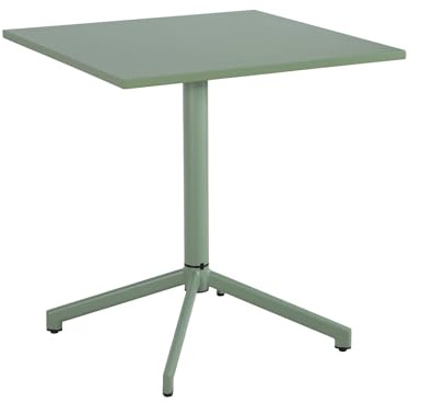 sweeek - Tavolo da giardino bistrot quadrato pieghevole acciaio 2 posti 70 cm verde grigio - Chiara