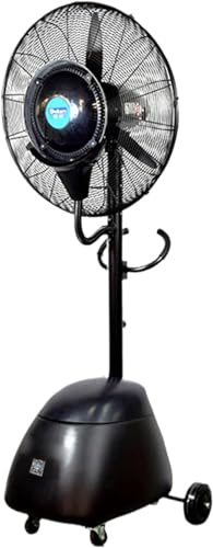 Ventilador De Nebulización con Enfriamiento por Pulverización 3 Velocidades De Larga Duración 48l Gran Oscilación Fácil De Mover para Grandes Fábricas Al Aire Libre Hoteles, Black