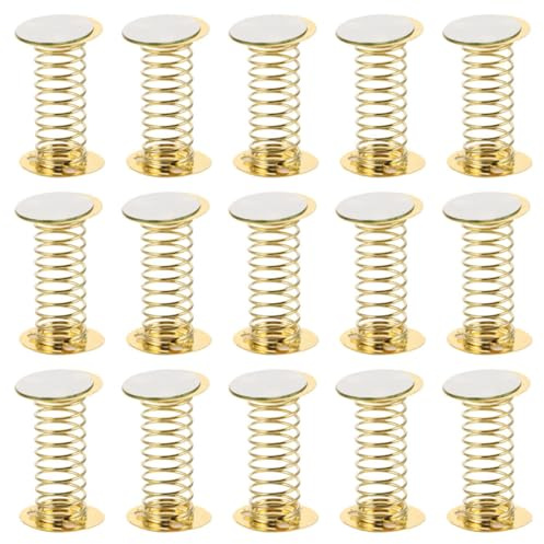 ABOOFAN Bases de Resorte de Metal Adhesivo Doble Cara, 15 Piezas, para Muñecas Cabeza Móvil, Accesorio para Manualidades y Decoración de Juguetes, Base Compacta y Resistente para