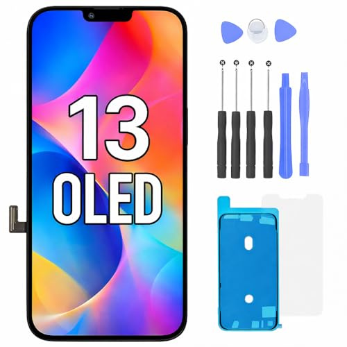 FTDLCD® Écran pour iPhone 13 6,1 OLED de rechange FHD Écran tactile 3D Touch Digitizer Assemblée et kits de réparation (OLED
