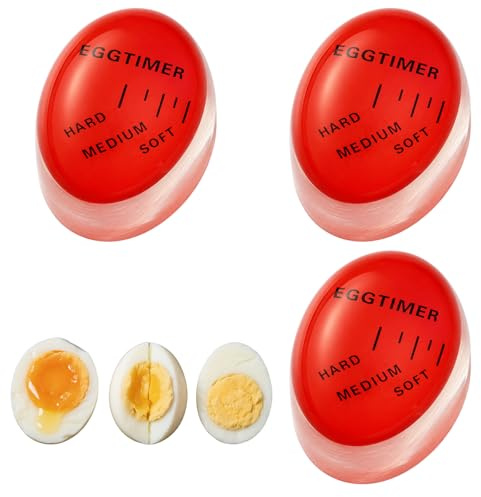 Colour Changing Egg Timers 3 Pack | Resin egg timers for boiling eggs; visual colour guide for kitchen use