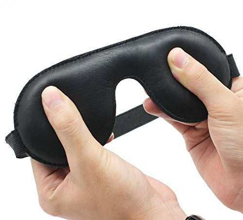 SMspade Leder gepolsterte Schlafmasken Augenbinde Augenmaske Komfortable weiche Augenbinde