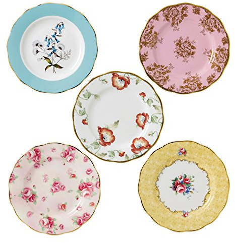 1950&ndash;1990 Teller 20 cm, Set von 5 St&uuml;ck
