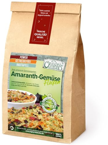 ORIGINAL LECKERLIES® Amaranth-Gemüseflocken, 5 kg getreidefreie Gemüseflocken, Hundeflocken, Barf Zusatz Hund Hundefutter – Naturprodukt für Hunde