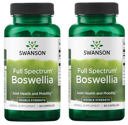 Swanson Double Strength Boswellia Serrata Ayurvedic Joint Supplement for Active Adults Seeking Flexibility and Mobility Support - 800 mg (60 Capsules, 2 Pack)