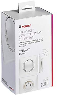 LEGRAND | Pack Extension Connecté Éclairage + Prise, Céliane With Netatmo, Commande Sans Fil Avec Pile Remplaçable, Prise Connectée Mesure Consommation, Interrupteur Avec Option Variateur