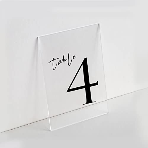 UNIQOOO 20 Pack Clear Blank Acrylic Sign - 5x7 Inch Table Number Signs, Wedding Signs, Card and Gift Sign, Wedding Party & Dinner table setting, Hand Lettering Quotes, Gift Ideas - Stand Holder NOT Included