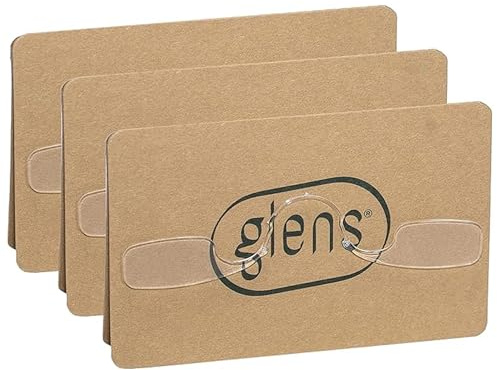 glens Lunettes de lecture unisexes sans monture avec étui en carton - Lot de 3 lunettes de lecture +1,5, +2,0, +2,5, +3,0 Lunettes fines pour hommes et femmes