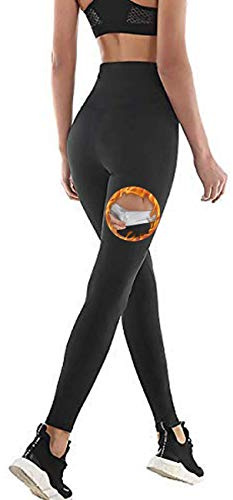 NHEIMA Pantalones de Sauna Adelgazantes Mujer NANOTECNOLOGÍA, Leggins Reductores Adelgazantes, Leggins Anticeluliticos Cintura Alta, Mallas Fitness Push Up para Deporte Running Yoga Gym (M, Negro)