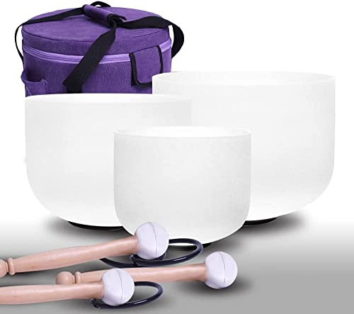 Energysound Klangwaagen, 432 Hz, perfekt Tonhöhe Chakra, abgestimmt, 4 Stück, 30,5 cm, C, 25,4 cm, E, 20 cm G,15 cm,B, Quarzkristall, Klangheilung & Yoga Meditation
