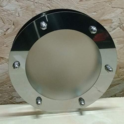 Bullauge flach 150mm Polierter Edelstahl (glänzend) Glas matt Hutmuttern