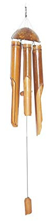 mysale24.de Hochwertiges Bambus Windspiel Röhre ca.40 cm handgefertigtes Windklangspiel aus Bali ANGENEHMER Klang für Balkon Terrasse Garten oder als Dekoration im Haus
