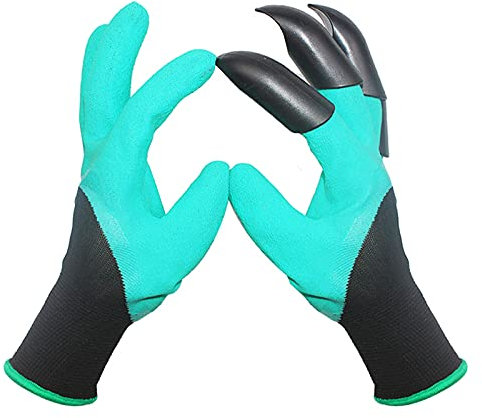BANGHA Gartenhandschuhe Gartenhandschuhe mit einzelnen/doppeltem Fingerspitzen Krallen wasserdichte Gartenarbeitshandschuhe zum Graben Pflanzen Arbeitshandschuhe (Color : 01)