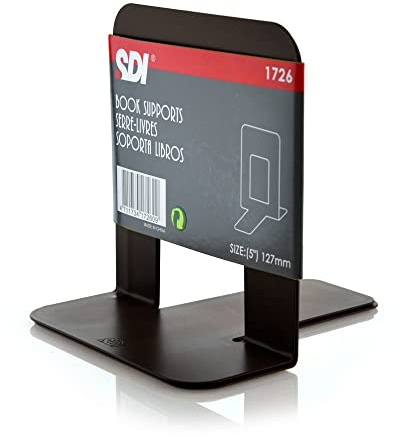 Support de petits livres (12 cm) métallique avec base antidérapante par SDI Office Box (Noir)